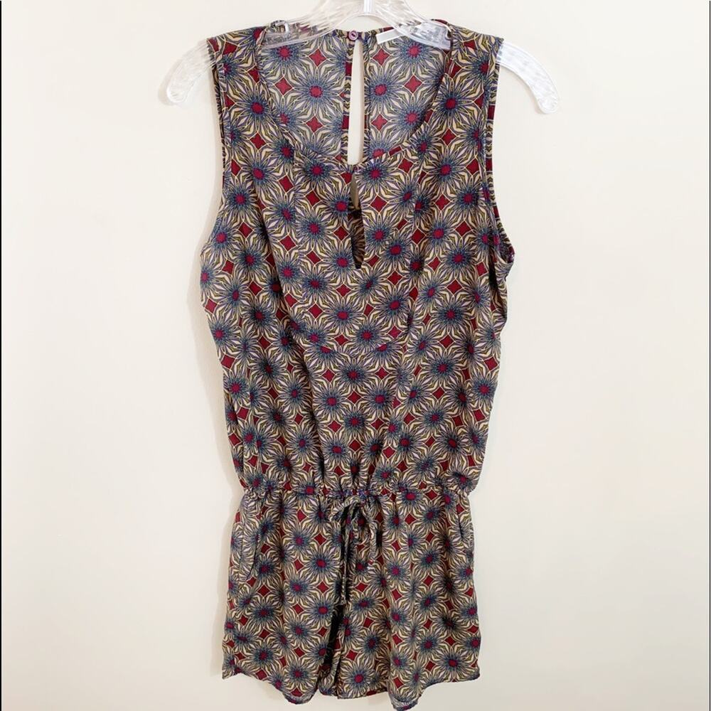 Gibson Floral Sleeveless Drawstring Romper
